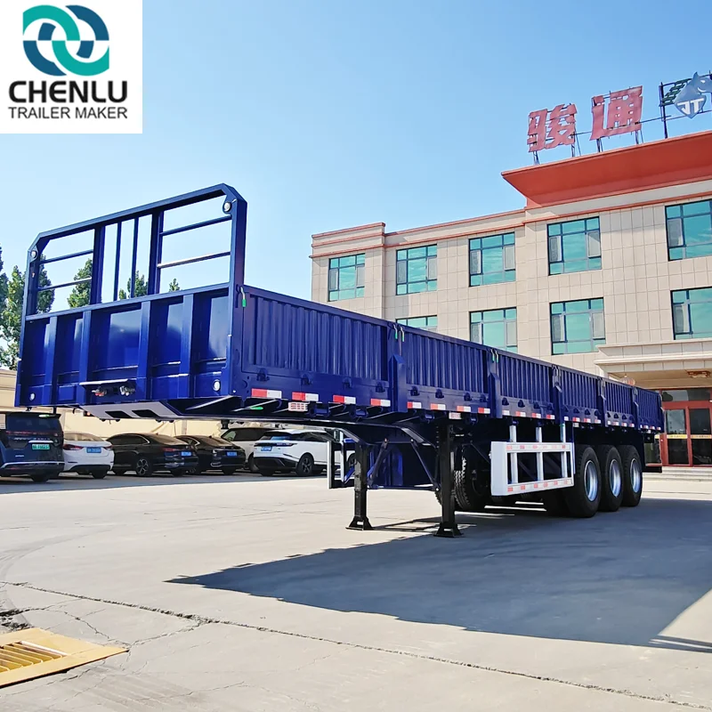 60 ton 3 axle drop side semi trailer