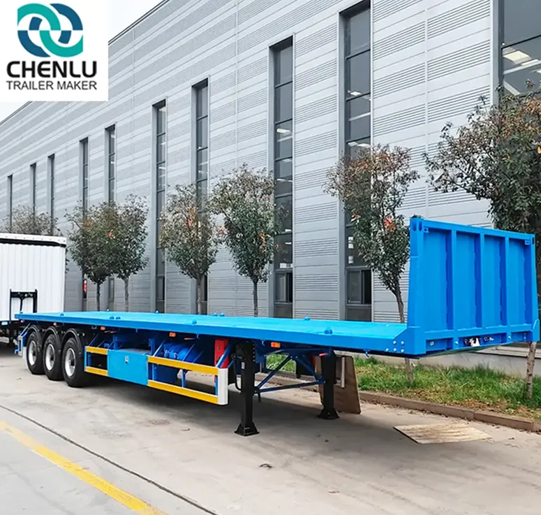 3 Axle Flatbed Semi Trailer for Hauling Cargo