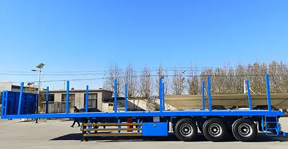 3 Axle Flatbed Semi Trailer for Hauling Cargo